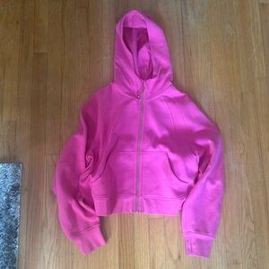 Lululemon Cropped Sonic Pink Scuba Hoodie Size L/XL
